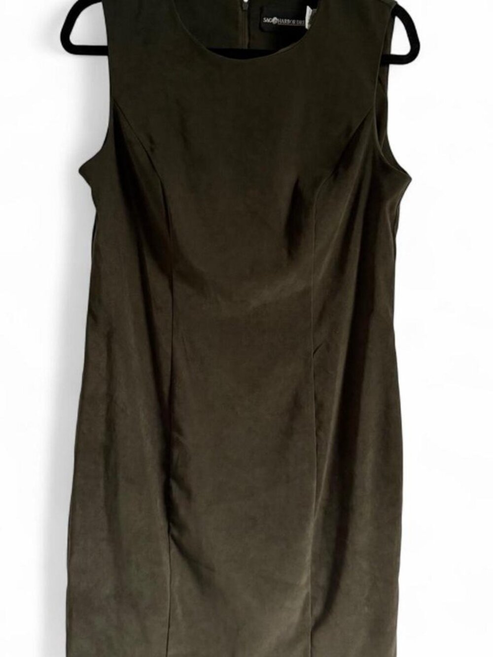 Vintage Sag Harbor Olive Green Shift Mini Dress, Size 8